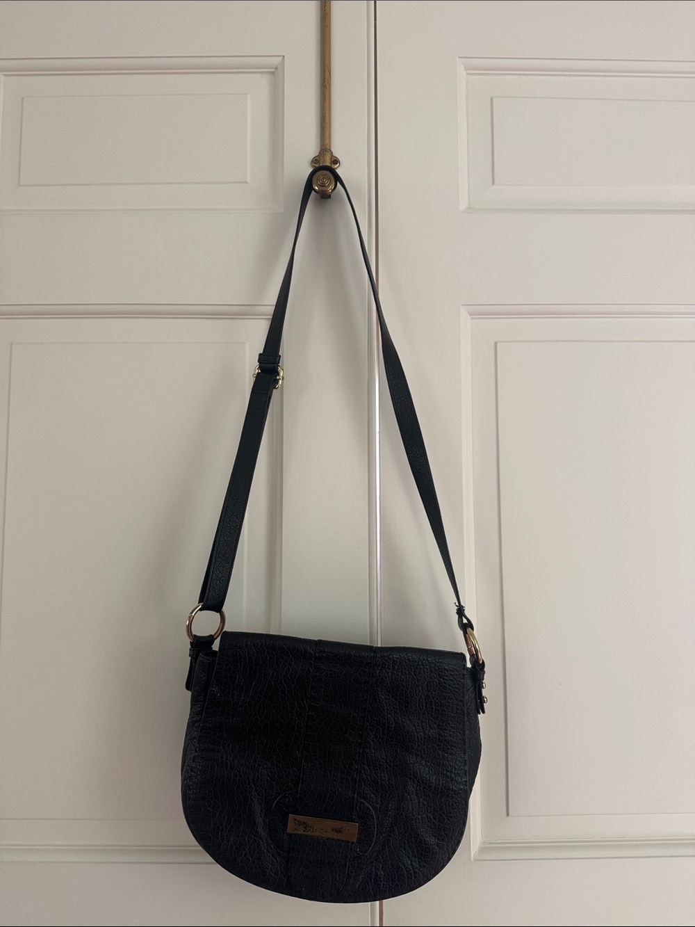 Badgley Mischka Classic Black Crossbody Saddle Bag